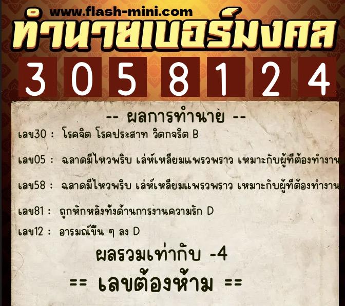 ทำนายเบอร์มงคล 0XX-3058124 ทำนายเบอร์มงคล หมายเลข 092-305812 ทำนายเบอร์มงคล 0XX-3058124 ทำนายเบอร์มงคล หมายเลข 092-305812