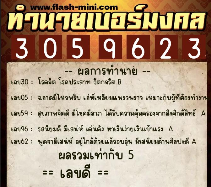 ทำนายเบอร์มงคล 0XX-3059623 ทำนายเบอร์มงคล หมายเลข 068-305962 ทำนายเบอร์มงคล 0XX-3059623 ทำนายเบอร์มงคล หมายเลข 068-305962