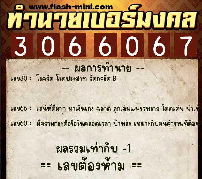ทำนายเบอร์มงคล 0XX-3066067 ทำนายเบอร์มงคล หมายเลข 085-306606 ทำนายเบอร์มงคล 0XX-3066067 ทำนายเบอร์มงคล หมายเลข 085-306606