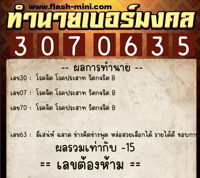 ทำนายเบอร์มงคล 0XX-3070635 ทำนายเบอร์มงคล หมายเลข 082-307063 ทำนายเบอร์มงคล 0XX-3070635 ทำนายเบอร์มงคล หมายเลข 082-307063