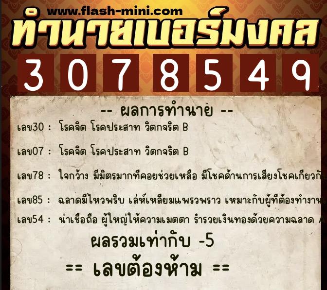 ทำนายเบอร์มงคล 0XX-3078549 ทำนายเบอร์มงคล หมายเลข 098-307854 ทำนายเบอร์มงคล 0XX-3078549 ทำนายเบอร์มงคล หมายเลข 098-307854