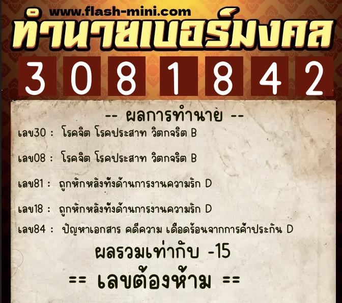 ทำนายเบอร์มงคล 0XX-3081842 ทำนายเบอร์มงคล หมายเลข 061-308184 ทำนายเบอร์มงคล 0XX-3081842 ทำนายเบอร์มงคล หมายเลข 061-308184