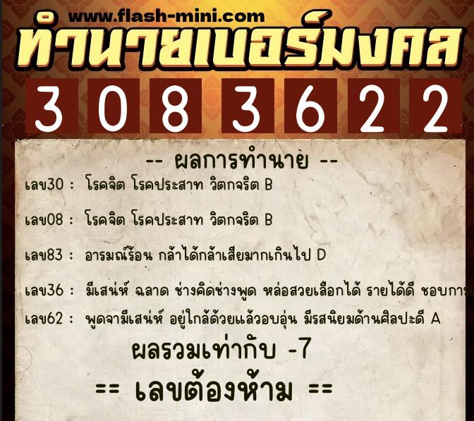ทำนายเบอร์มงคล 0XX-3083622 ทำนายเบอร์มงคล หมายเลข 098-308362 ทำนายเบอร์มงคล 0XX-3083622 ทำนายเบอร์มงคล หมายเลข 098-308362