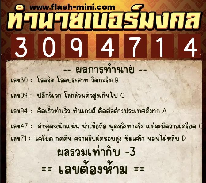 ทำนายเบอร์มงคล 0XX-3094714 ทำนายเบอร์มงคล หมายเลข 060-309471 ทำนายเบอร์มงคล 0XX-3094714 ทำนายเบอร์มงคล หมายเลข 060-309471