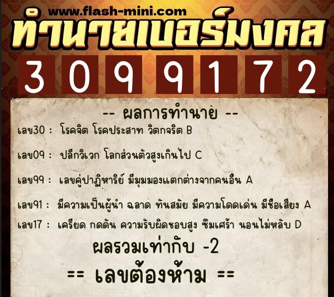 ทำนายเบอร์มงคล 0XX-3099172 ทำนายเบอร์มงคล หมายเลข 092-309917 ทำนายเบอร์มงคล 0XX-3099172 ทำนายเบอร์มงคล หมายเลข 092-309917
