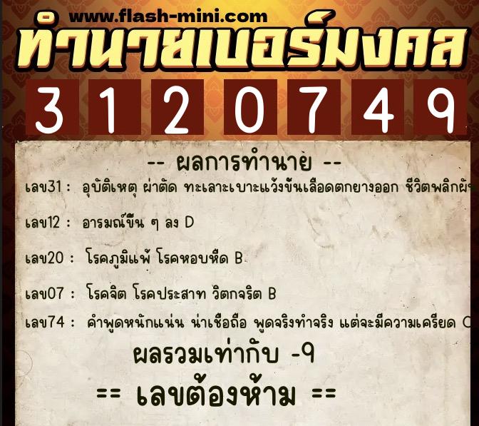 ทำนายเบอร์มงคล 0XX-3120749 ทำนายเบอร์มงคล หมายเลข 091-312074 ทำนายเบอร์มงคล 0XX-3120749 ทำนายเบอร์มงคล หมายเลข 091-312074