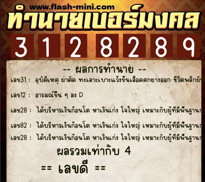 ทำนายเบอร์มงคล 0XX-3128289 ทำนายเบอร์มงคล หมายเลข 080-312828 ทำนายเบอร์มงคล 0XX-3128289 ทำนายเบอร์มงคล หมายเลข 080-312828