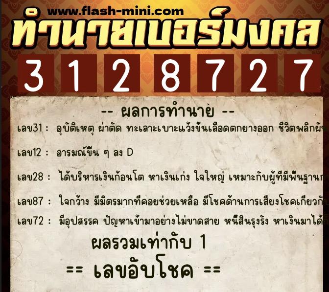 ทำนายเบอร์มงคล 0XX-3128727 ทำนายเบอร์มงคล หมายเลข 088-312872 ทำนายเบอร์มงคล 0XX-3128727 ทำนายเบอร์มงคล หมายเลข 088-312872