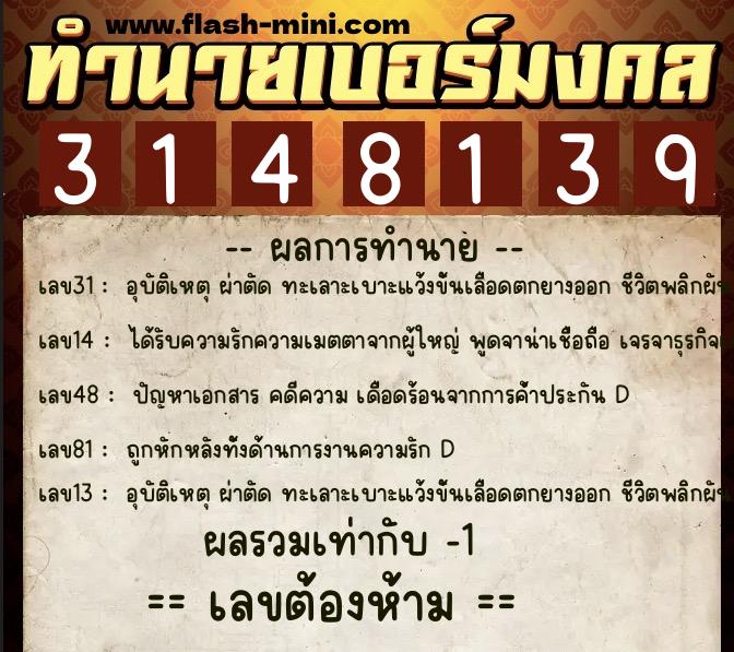 ทำนายเบอร์มงคล 0XX-3148139 ทำนายเบอร์มงคล หมายเลข 096-314813 ทำนายเบอร์มงคล 0XX-3148139 ทำนายเบอร์มงคล หมายเลข 096-314813