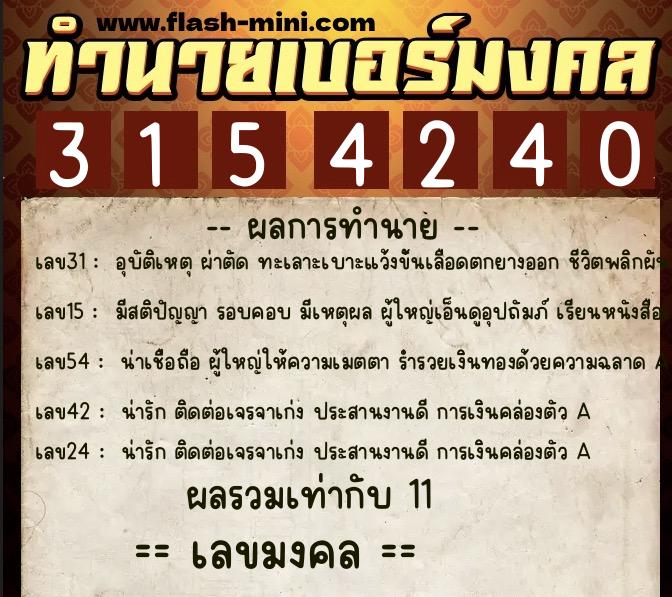 ทำนายเบอร์มงคล 0XX-3154240 ทำนายเบอร์มงคล หมายเลข 099-315424 ทำนายเบอร์มงคล 0XX-3154240 ทำนายเบอร์มงคล หมายเลข 099-315424
