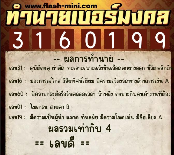 ทำนายเบอร์มงคล 0XX-3160199 ทำนายเบอร์มงคล หมายเลข 082-316019 ทำนายเบอร์มงคล 0XX-3160199 ทำนายเบอร์มงคล หมายเลข 082-316019