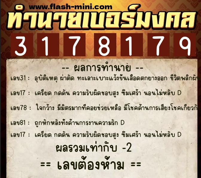 ทำนายเบอร์มงคล 0XX-3178179 ทำนายเบอร์มงคล หมายเลข 083-317817 ทำนายเบอร์มงคล 0XX-3178179 ทำนายเบอร์มงคล หมายเลข 083-317817