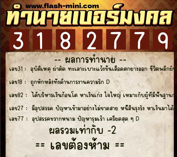 ทำนายเบอร์มงคล 0XX-3182779 ทำนายเบอร์มงคล หมายเลข 088-318277 ทำนายเบอร์มงคล 0XX-3182779 ทำนายเบอร์มงคล หมายเลข 088-318277