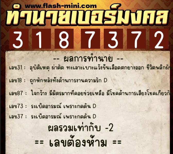 ทำนายเบอร์มงคล 0XX-3187372 ทำนายเบอร์มงคล หมายเลข 069-318737 ทำนายเบอร์มงคล 0XX-3187372 ทำนายเบอร์มงคล หมายเลข 069-318737