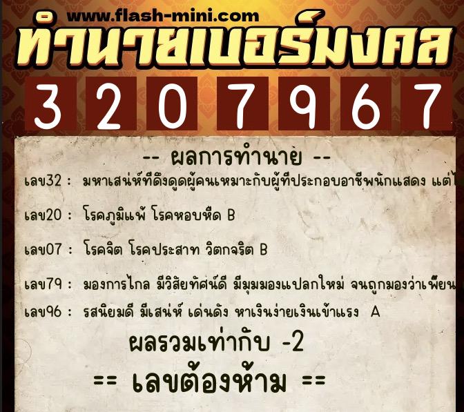 ทำนายเบอร์มงคล 0XX-3207967 ทำนายเบอร์มงคล หมายเลข 087-320796 ทำนายเบอร์มงคล 0XX-3207967 ทำนายเบอร์มงคล หมายเลข 087-320796