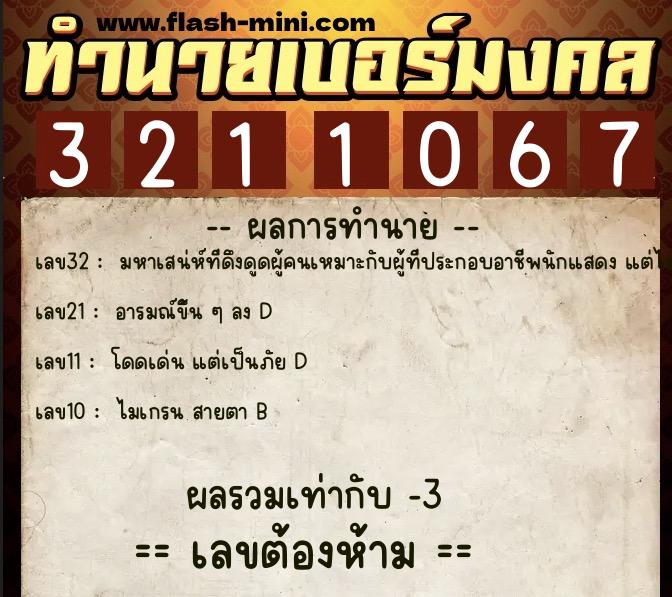 ทำนายเบอร์มงคล 0XX-3211067 ทำนายเบอร์มงคล หมายเลข 062-321106 ทำนายเบอร์มงคล 0XX-3211067 ทำนายเบอร์มงคล หมายเลข 062-321106