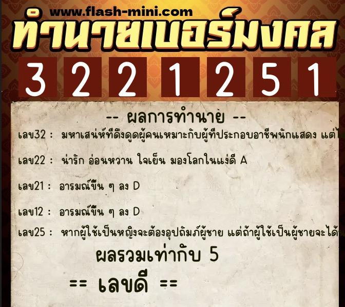 ทำนายเบอร์มงคล 0XX-3221251 ทำนายเบอร์มงคล หมายเลข 062-322125 ทำนายเบอร์มงคล 0XX-3221251 ทำนายเบอร์มงคล หมายเลข 062-322125