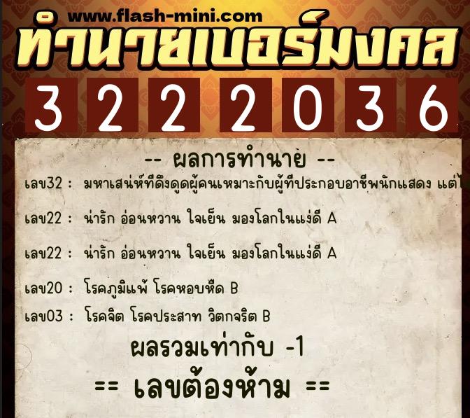 ทำนายเบอร์มงคล 0XX-3222036 ทำนายเบอร์มงคล หมายเลข 060-322203 ทำนายเบอร์มงคล 0XX-3222036 ทำนายเบอร์มงคล หมายเลข 060-322203