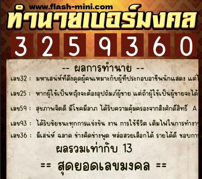 ทำนายเบอร์มงคล 0XX-3259360 ทำนายเบอร์มงคล หมายเลข 093-325936 ทำนายเบอร์มงคล 0XX-3259360 ทำนายเบอร์มงคล หมายเลข 093-325936