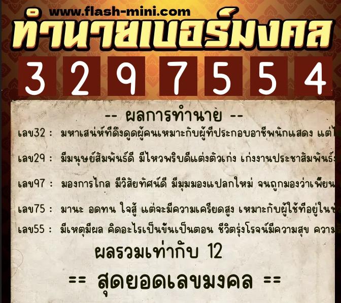 ทำนายเบอร์มงคล 0XX-3297554 ทำนายเบอร์มงคล หมายเลข 066-329755 ทำนายเบอร์มงคล 0XX-3297554 ทำนายเบอร์มงคล หมายเลข 066-329755