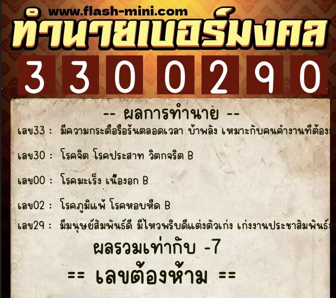 ทำนายเบอร์มงคล 0XX-3300290 ทำนายเบอร์มงคล หมายเลข 095-330029 ทำนายเบอร์มงคล 0XX-3300290 ทำนายเบอร์มงคล หมายเลข 095-330029