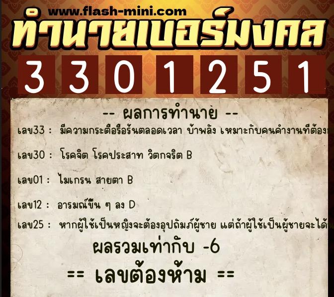 ทำนายเบอร์มงคล 0XX-3301251 ทำนายเบอร์มงคล หมายเลข 092-330125 ทำนายเบอร์มงคล 0XX-3301251 ทำนายเบอร์มงคล หมายเลข 092-330125