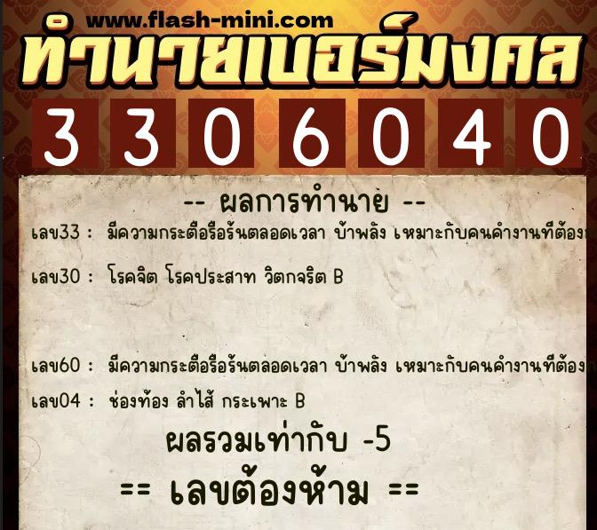 ทำนายเบอร์มงคล 0XX-3306040 ทำนายเบอร์มงคล หมายเลข 090-330604 ทำนายเบอร์มงคล 0XX-3306040 ทำนายเบอร์มงคล หมายเลข 090-330604