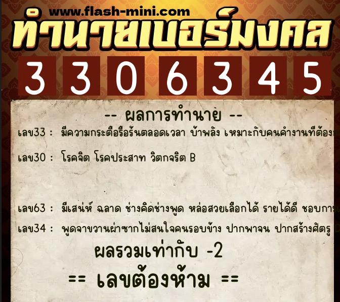 ทำนายเบอร์มงคล 0XX-3306345 ทำนายเบอร์มงคล หมายเลข 066-330634 ทำนายเบอร์มงคล 0XX-3306345 ทำนายเบอร์มงคล หมายเลข 066-330634