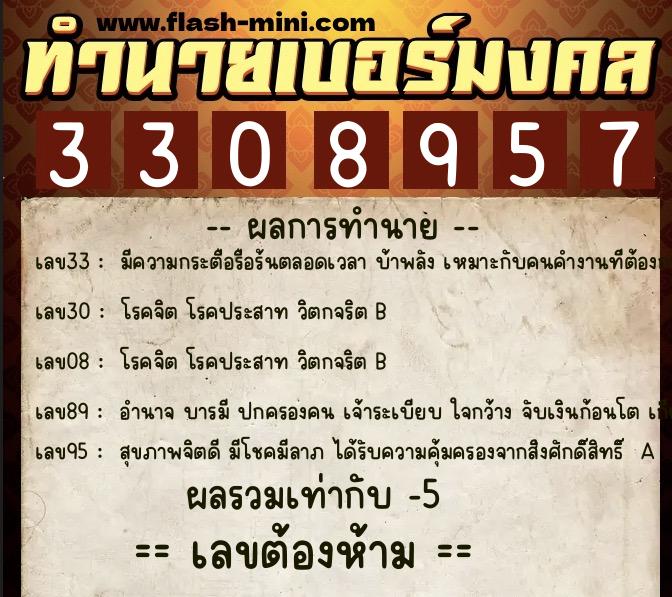 ทำนายเบอร์มงคล 0XX-3308957 ทำนายเบอร์มงคล หมายเลข 067-330895 ทำนายเบอร์มงคล 0XX-3308957 ทำนายเบอร์มงคล หมายเลข 067-330895