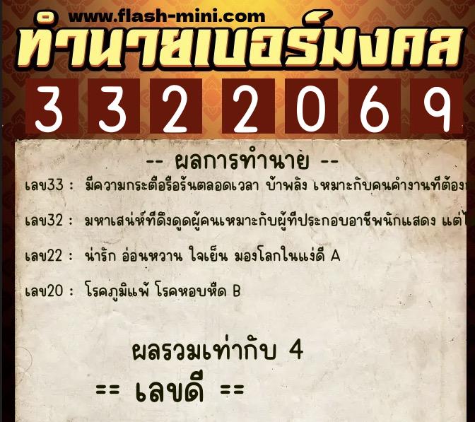 ทำนายเบอร์มงคล 0XX-3322069 ทำนายเบอร์มงคล หมายเลข 063-332206 ทำนายเบอร์มงคล 0XX-3322069 ทำนายเบอร์มงคล หมายเลข 063-332206