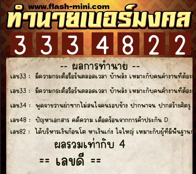 ทำนายเบอร์มงคล 0XX-3334822 ทำนายเบอร์มงคล หมายเลข 065-333482 ทำนายเบอร์มงคล 0XX-3334822 ทำนายเบอร์มงคล หมายเลข 065-333482