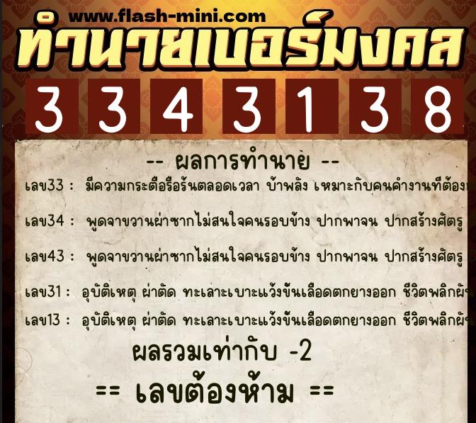 ทำนายเบอร์มงคล 0XX-3343138 ทำนายเบอร์มงคล หมายเลข 099-334313 ทำนายเบอร์มงคล 0XX-3343138 ทำนายเบอร์มงคล หมายเลข 099-334313