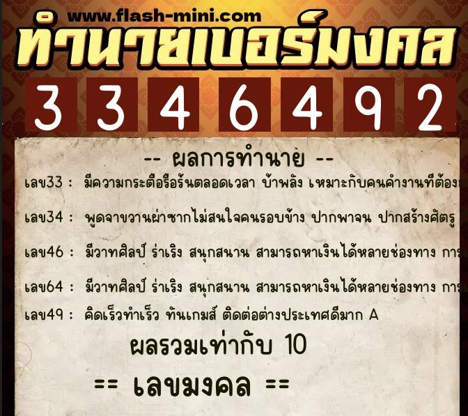 ทำนายเบอร์มงคล 0XX-3346492 ทำนายเบอร์มงคล หมายเลข 084-334649 ทำนายเบอร์มงคล 0XX-3346492 ทำนายเบอร์มงคล หมายเลข 084-334649