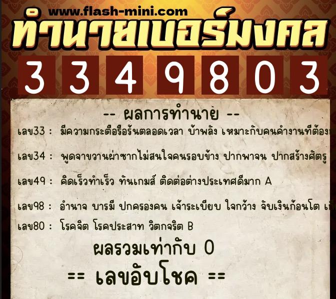 ทำนายเบอร์มงคล 0XX-3349803 ทำนายเบอร์มงคล หมายเลข 064-334980 ทำนายเบอร์มงคล 0XX-3349803 ทำนายเบอร์มงคล หมายเลข 064-334980