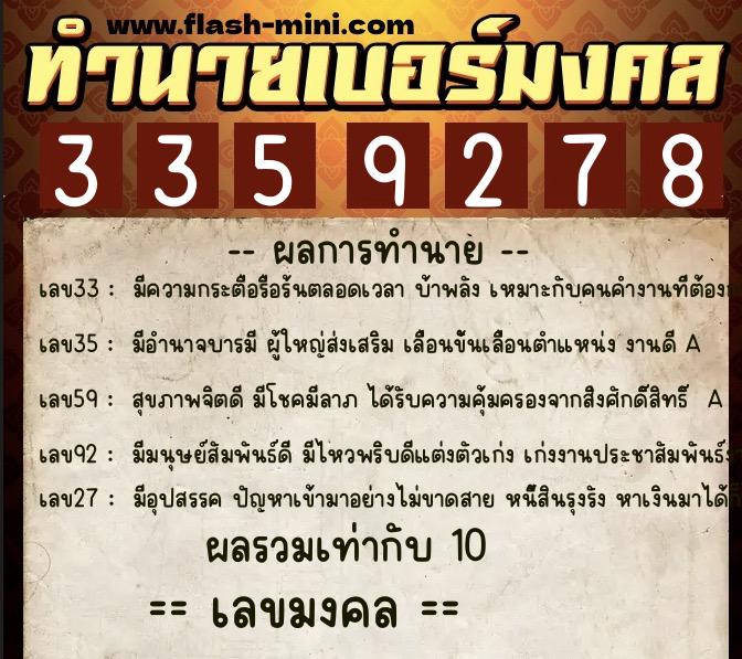 ทำนายเบอร์มงคล 0XX-3359278 ทำนายเบอร์มงคล หมายเลข 088-335927 ทำนายเบอร์มงคล 0XX-3359278 ทำนายเบอร์มงคล หมายเลข 088-335927
