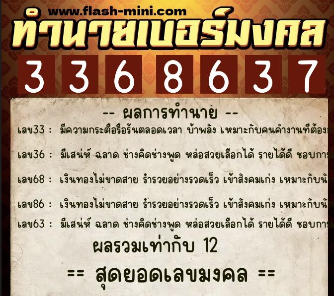 ทำนายเบอร์มงคล 0XX-3368637 ทำนายเบอร์มงคล หมายเลข 066-336863 ทำนายเบอร์มงคล 0XX-3368637 ทำนายเบอร์มงคล หมายเลข 066-336863