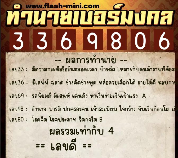 ทำนายเบอร์มงคล 0XX-3369806 ทำนายเบอร์มงคล หมายเลข 089-336980 ทำนายเบอร์มงคล 0XX-3369806 ทำนายเบอร์มงคล หมายเลข 089-336980