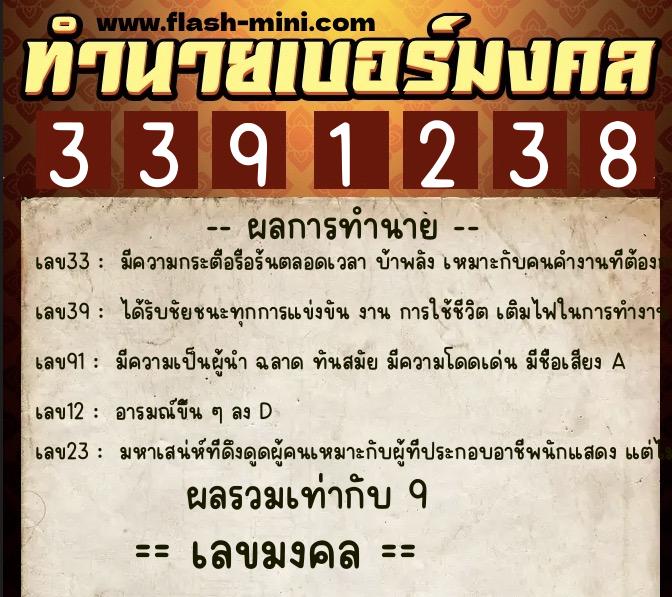 ทำนายเบอร์มงคล 0XX-3391238 ทำนายเบอร์มงคล หมายเลข 090-339123 ทำนายเบอร์มงคล 0XX-3391238 ทำนายเบอร์มงคล หมายเลข 090-339123