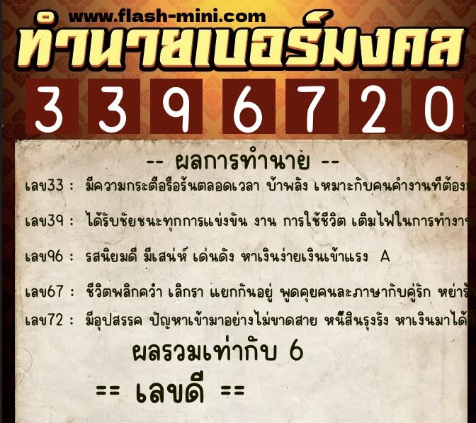 ทำนายเบอร์มงคล 0XX-3396720 ทำนายเบอร์มงคล หมายเลข 089-339672 ทำนายเบอร์มงคล 0XX-3396720 ทำนายเบอร์มงคล หมายเลข 089-339672