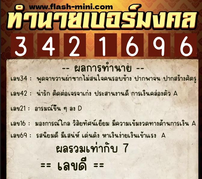 ทำนายเบอร์มงคล 0XX-3421696 ทำนายเบอร์มงคล หมายเลข 084-342169 ทำนายเบอร์มงคล 0XX-3421696 ทำนายเบอร์มงคล หมายเลข 084-342169