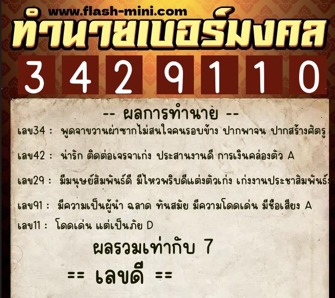 ทำนายเบอร์มงคล 0XX-3429110 ทำนายเบอร์มงคล หมายเลข 067-342911 ทำนายเบอร์มงคล 0XX-3429110 ทำนายเบอร์มงคล หมายเลข 067-342911
