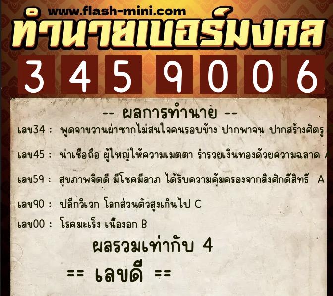 ทำนายเบอร์มงคล 0XX-3459006 ทำนายเบอร์มงคล หมายเลข 066-345900 ทำนายเบอร์มงคล 0XX-3459006 ทำนายเบอร์มงคล หมายเลข 066-345900