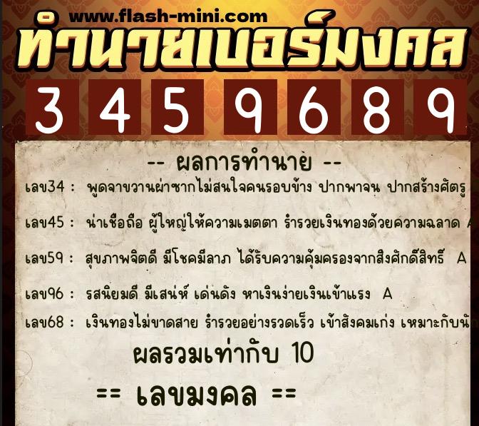 ทำนายเบอร์มงคล 0XX-3459689 ทำนายเบอร์มงคล หมายเลข 096-345968 ทำนายเบอร์มงคล 0XX-3459689 ทำนายเบอร์มงคล หมายเลข 096-345968