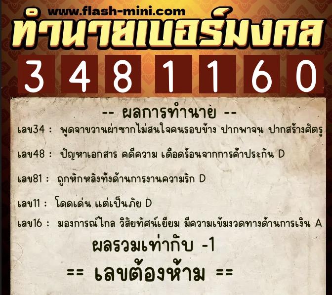 ทำนายเบอร์มงคล 0XX-3481160 ทำนายเบอร์มงคล หมายเลข 063-348116 ทำนายเบอร์มงคล 0XX-3481160 ทำนายเบอร์มงคล หมายเลข 063-348116