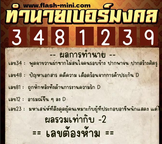 ทำนายเบอร์มงคล 0XX-3481239 ทำนายเบอร์มงคล หมายเลข 069-348123 ทำนายเบอร์มงคล 0XX-3481239 ทำนายเบอร์มงคล หมายเลข 069-348123
