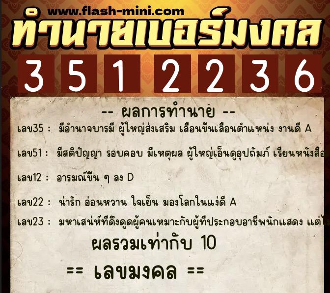 ทำนายเบอร์มงคล 0XX-3512236 ทำนายเบอร์มงคล หมายเลข 066-351223 ทำนายเบอร์มงคล 0XX-3512236 ทำนายเบอร์มงคล หมายเลข 066-351223