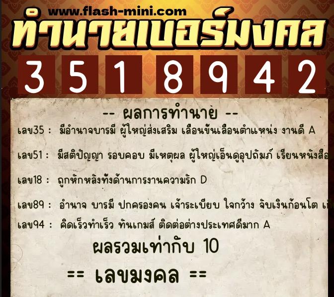 ทำนายเบอร์มงคล 0XX-3518942  ทำนายเบอร์มงคล หมายเลข 090-351894  ทำนายเบอร์มงคล 0XX-3518942  ทำนายเบอร์มงคล หมายเลข 090-351894