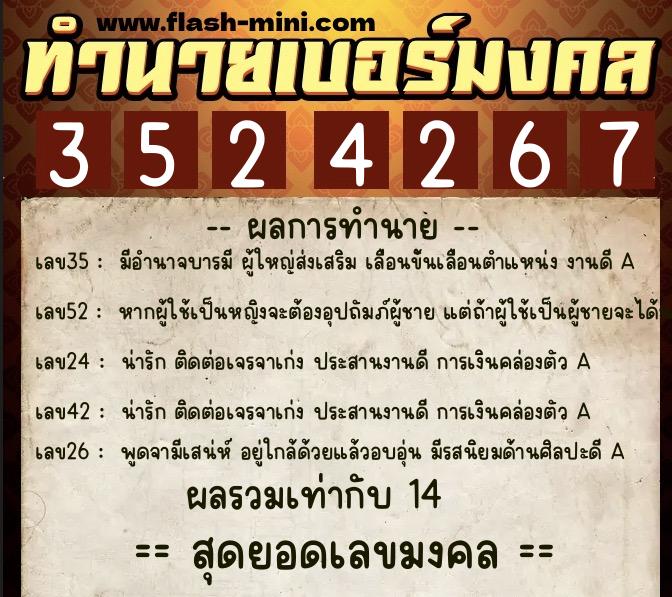 ทำนายเบอร์มงคล 0XX-3524267 ทำนายเบอร์มงคล หมายเลข 068-352426 ทำนายเบอร์มงคล 0XX-3524267 ทำนายเบอร์มงคล หมายเลข 068-352426