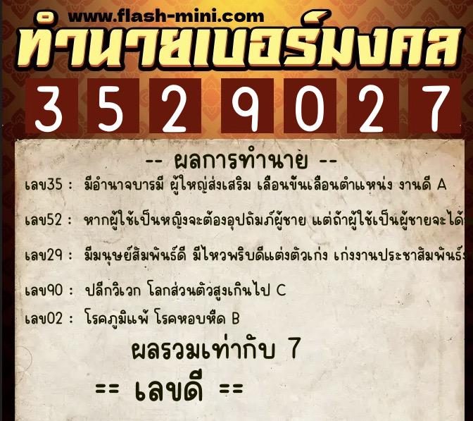 ทำนายเบอร์มงคล 0XX-3529027 ทำนายเบอร์มงคล หมายเลข 066-352902 ทำนายเบอร์มงคล 0XX-3529027 ทำนายเบอร์มงคล หมายเลข 066-352902