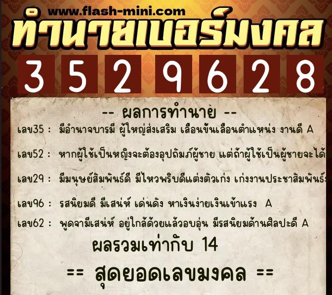 ทำนายเบอร์มงคล 0XX-3529628 ทำนายเบอร์มงคล หมายเลข 061-352962 ทำนายเบอร์มงคล 0XX-3529628 ทำนายเบอร์มงคล หมายเลข 061-352962